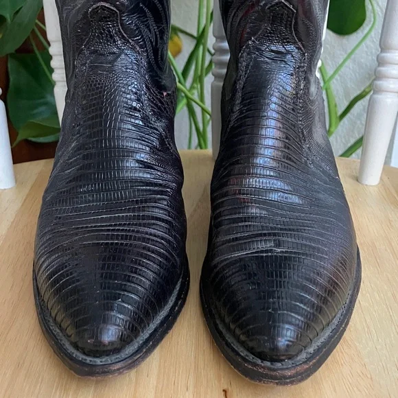 Dan Post Black Western Boots - Picture 2 of 8